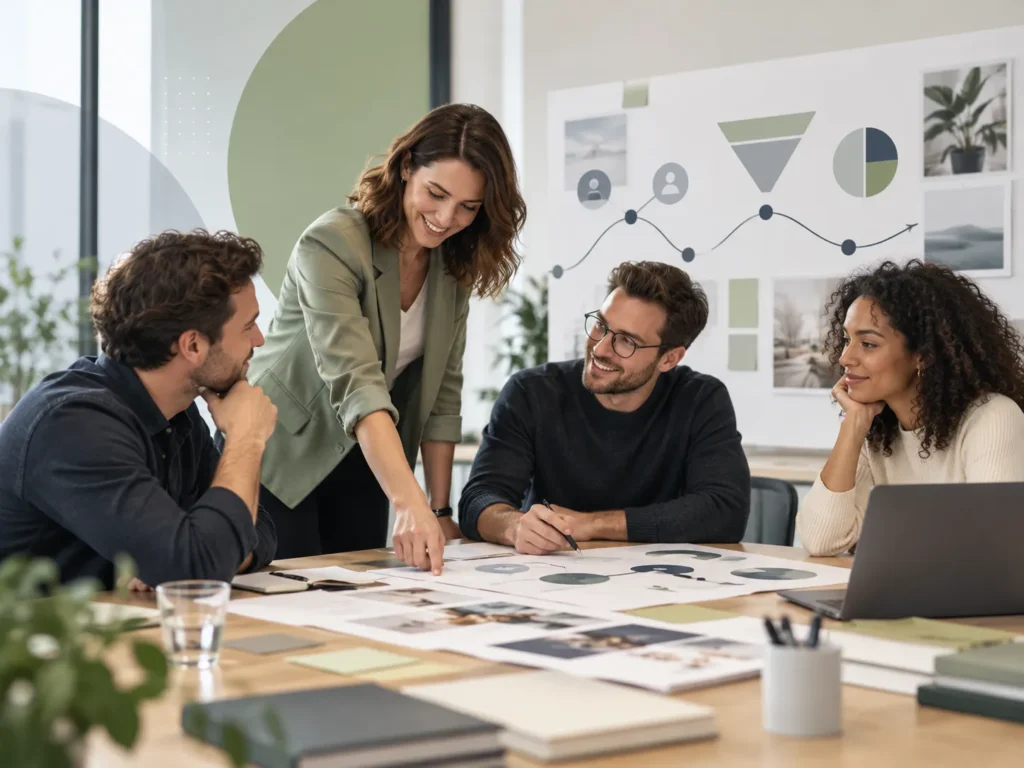 Team werkt samen aan klantgerichte strategie, marketing en organisatie voor Klantgedrevenheid