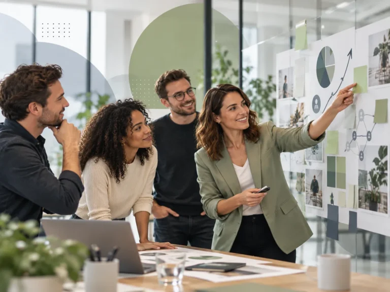 Team ontwikkelt samen ideeën voor klantgerichtheid, marketing en organisatorische groei